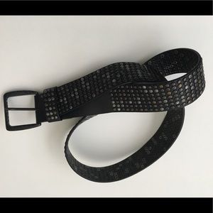 Men’s AX Studded Leather Belt - Black - Size 32